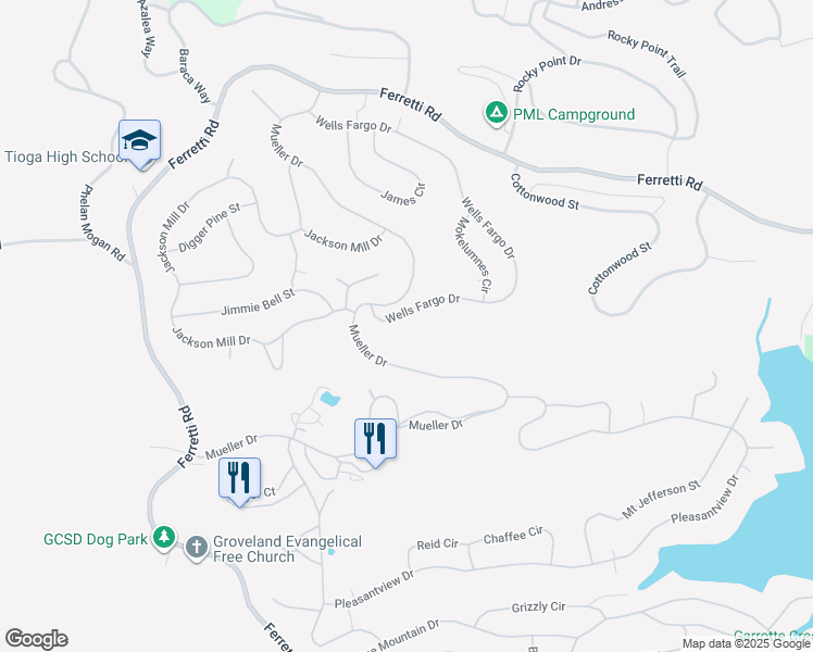 map of restaurants, bars, coffee shops, grocery stores, and more near 12935 Wells Fargo Drive in Groveland