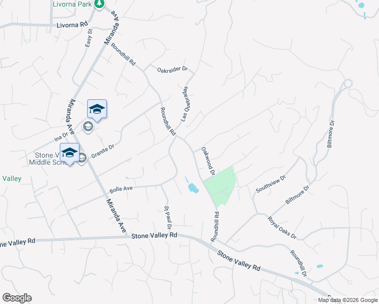 map of restaurants, bars, coffee shops, grocery stores, and more near 3132 Roundhill Road in Alamo