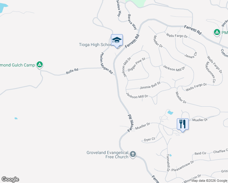 map of restaurants, bars, coffee shops, grocery stores, and more near 19270 Ferretti Road in Groveland
