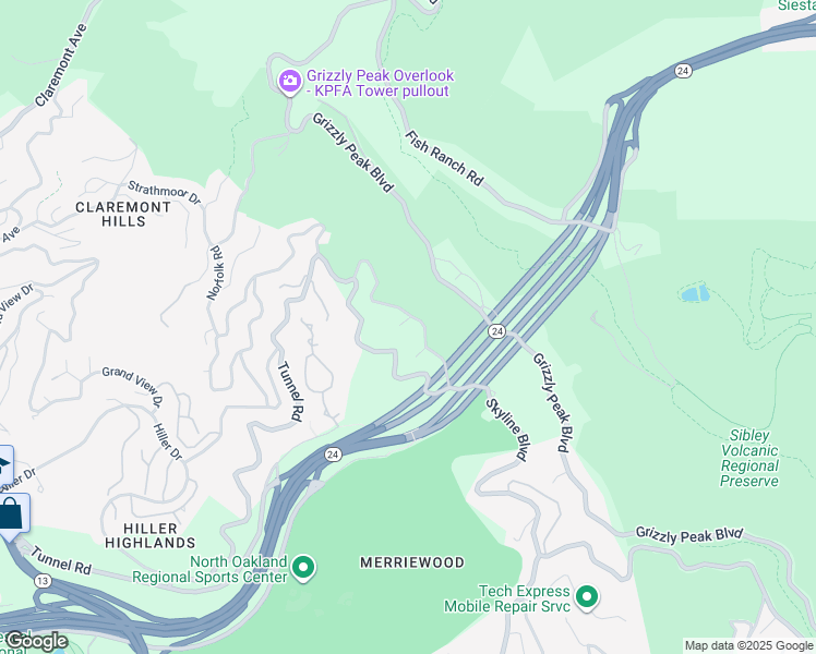 map of restaurants, bars, coffee shops, grocery stores, and more near 51 Bay Forest Court in Oakland