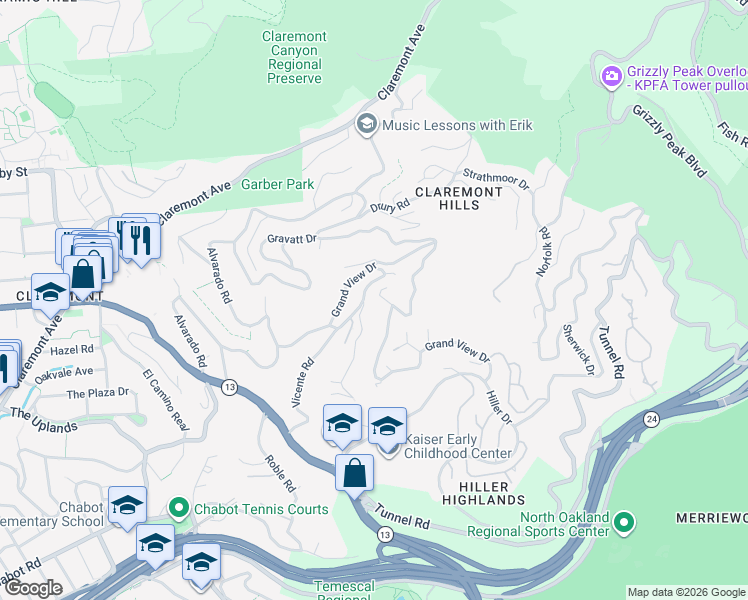 map of restaurants, bars, coffee shops, grocery stores, and more near 29 Live Oak Road in Berkeley