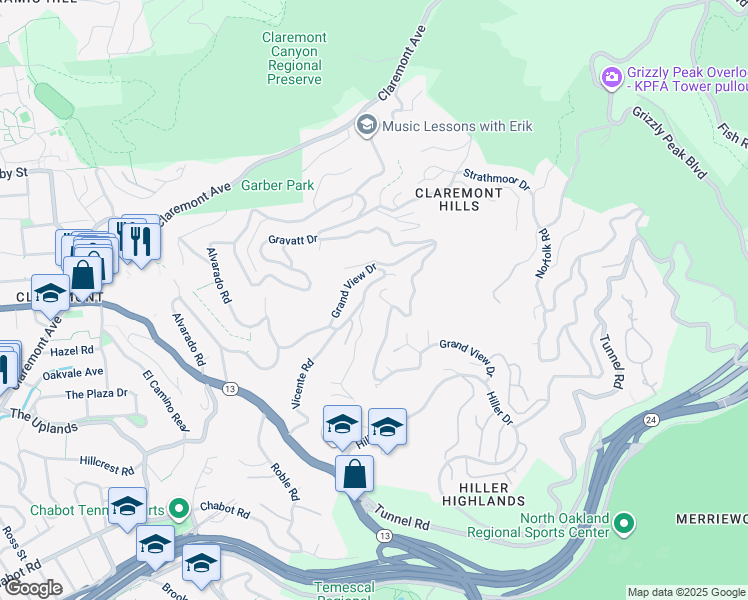 map of restaurants, bars, coffee shops, grocery stores, and more near 29 Live Oak Road in Berkeley
