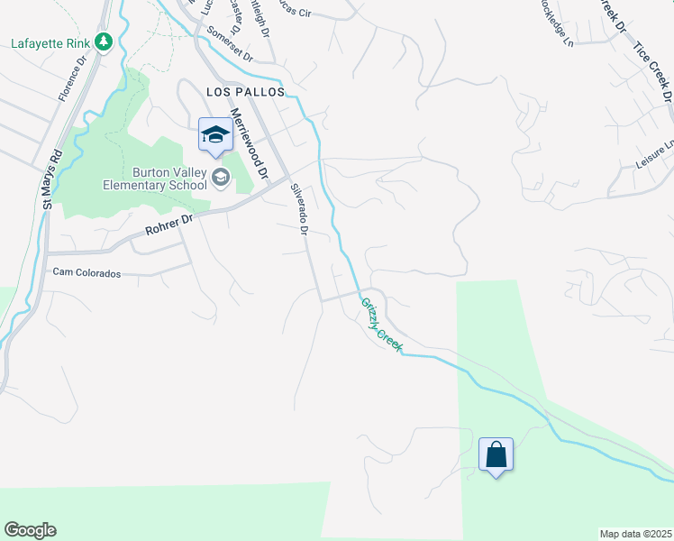 map of restaurants, bars, coffee shops, grocery stores, and more near 1 Green Acres Ct in Lafayette