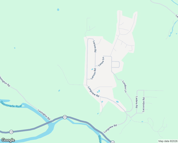 map of restaurants, bars, coffee shops, grocery stores, and more near 21170 Larson Road in Waynesville