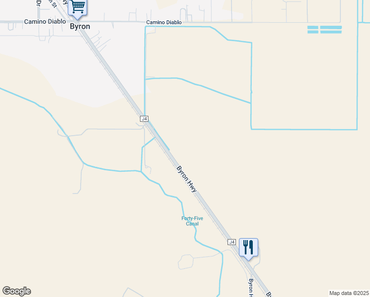map of restaurants, bars, coffee shops, grocery stores, and more near 15645 Byron Highway in Byron