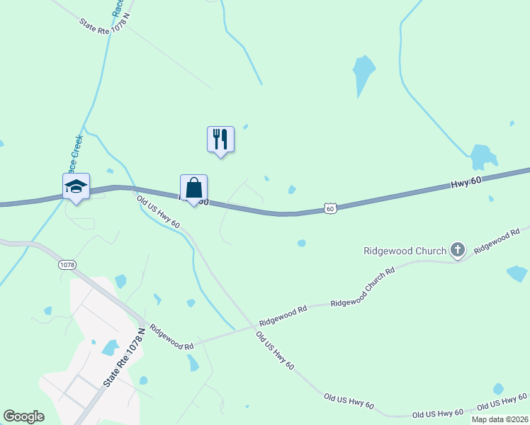 map of restaurants, bars, coffee shops, grocery stores, and more near 9878 U.S. 60 in Spottsville