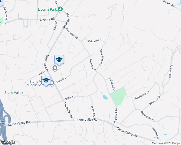 map of restaurants, bars, coffee shops, grocery stores, and more near 150 Las Quebradas in Alamo