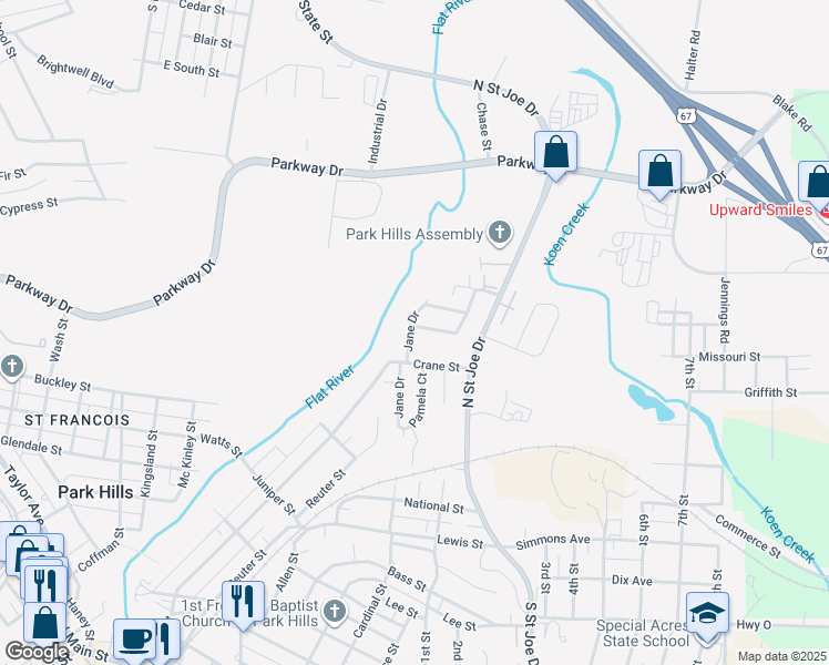 map of restaurants, bars, coffee shops, grocery stores, and more near 911 Pamela Court in Park Hills