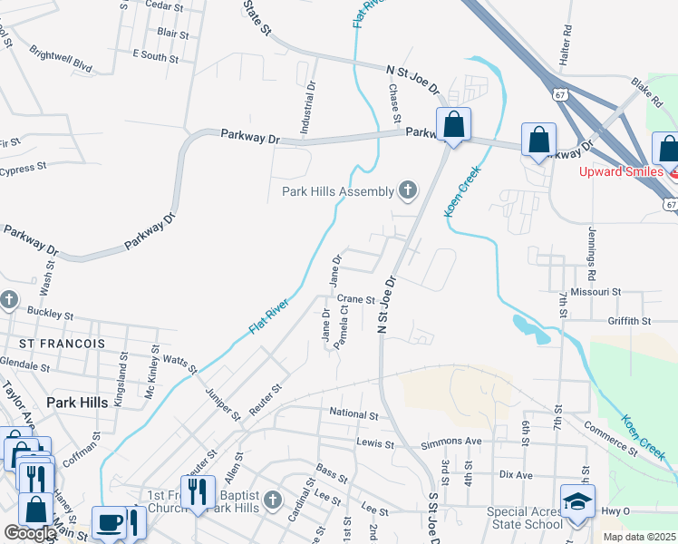 map of restaurants, bars, coffee shops, grocery stores, and more near 911 Pamela Court in Park Hills