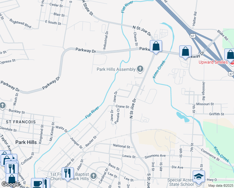 map of restaurants, bars, coffee shops, grocery stores, and more near 100 Swan Drive in Park Hills