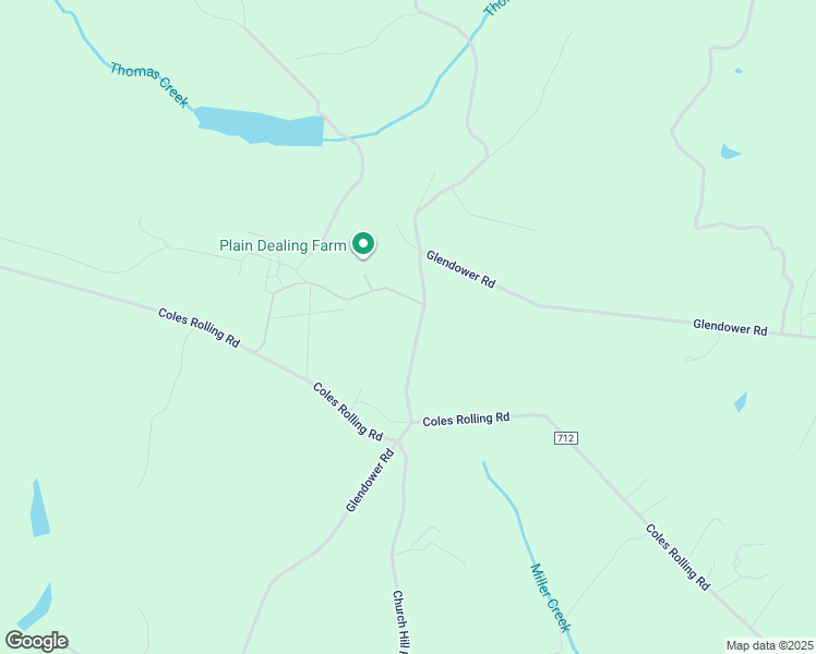 map of restaurants, bars, coffee shops, grocery stores, and more near 712 Glendower Road in Scottsville