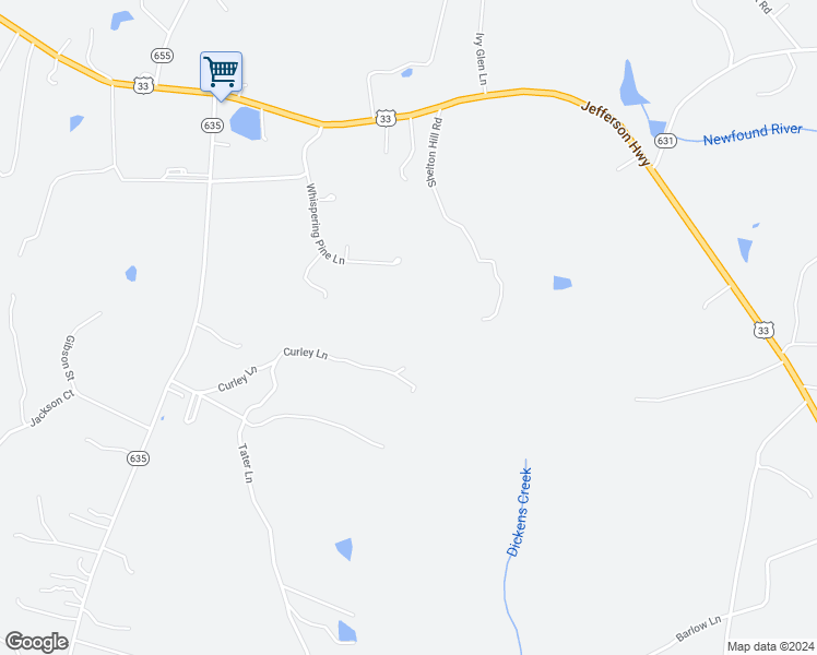 map of restaurants, bars, coffee shops, grocery stores, and more near 15547 Jefferson Highway in Bumpass