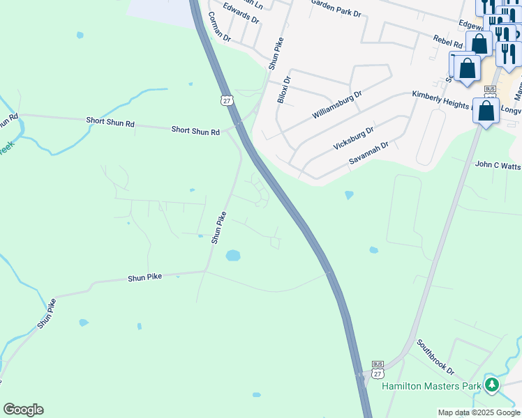 map of restaurants, bars, coffee shops, grocery stores, and more near 190-196 Grinder Court in Nicholasville