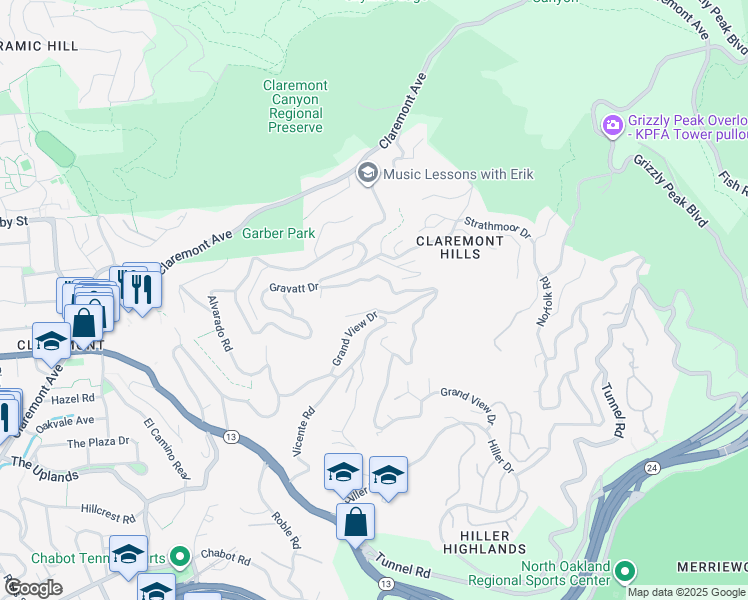 map of restaurants, bars, coffee shops, grocery stores, and more near 6 Perth Place in Berkeley