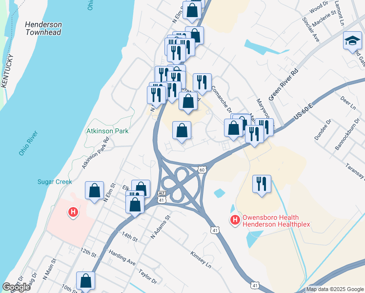 map of restaurants, bars, coffee shops, grocery stores, and more near 1195 Barrett Circle in Henderson
