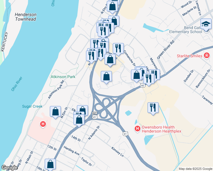 map of restaurants, bars, coffee shops, grocery stores, and more near 622 Barrett Circle in Henderson