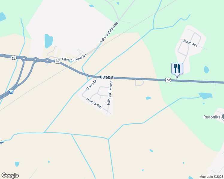 map of restaurants, bars, coffee shops, grocery stores, and more near 4146 Hillcrest Terrace in Henderson