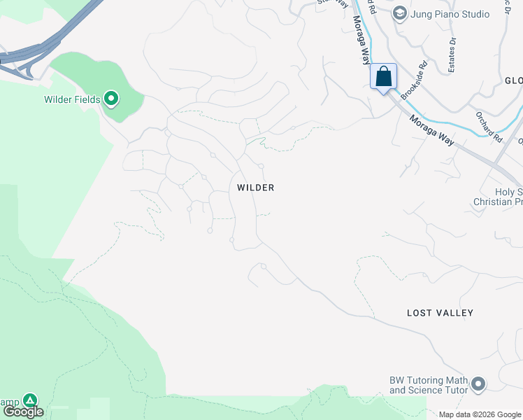 map of restaurants, bars, coffee shops, grocery stores, and more near 27 Wilder Road in Orinda