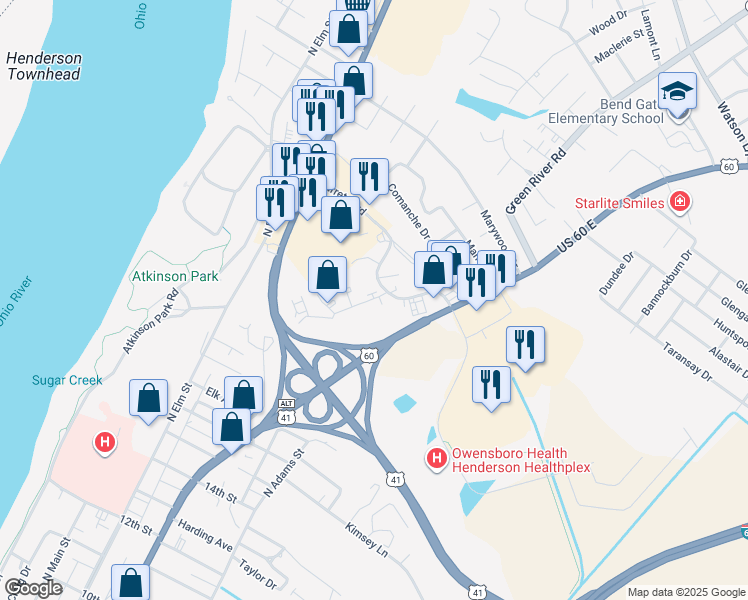 map of restaurants, bars, coffee shops, grocery stores, and more near 1905-1999 Barret Court in Henderson
