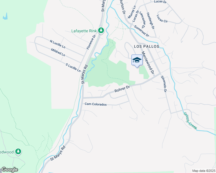 map of restaurants, bars, coffee shops, grocery stores, and more near 3190 Bavarian Lane in Lafayette