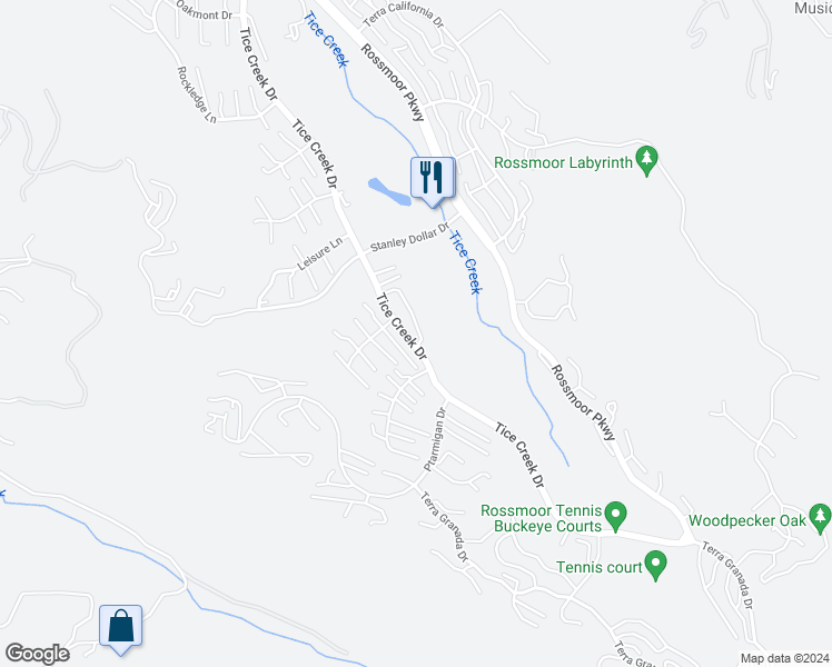 map of restaurants, bars, coffee shops, grocery stores, and more near 2956 Tice Creek Drive in Walnut Creek