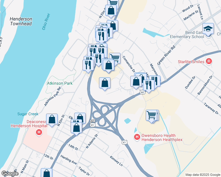 map of restaurants, bars, coffee shops, grocery stores, and more near 1195 Barrett Circle in Henderson