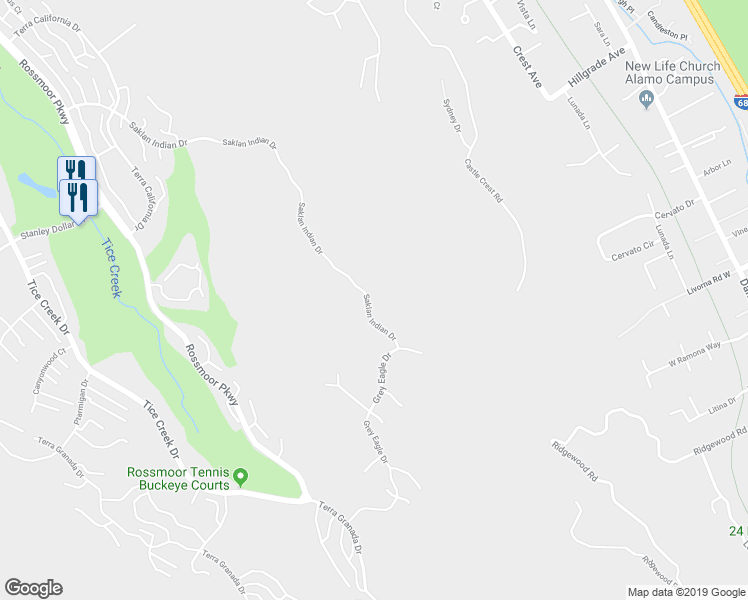 map of restaurants, bars, coffee shops, grocery stores, and more near 2964 Saklan Indian Drive in Walnut Creek