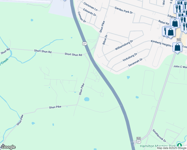 map of restaurants, bars, coffee shops, grocery stores, and more near 274-280 Grinder Court in Nicholasville