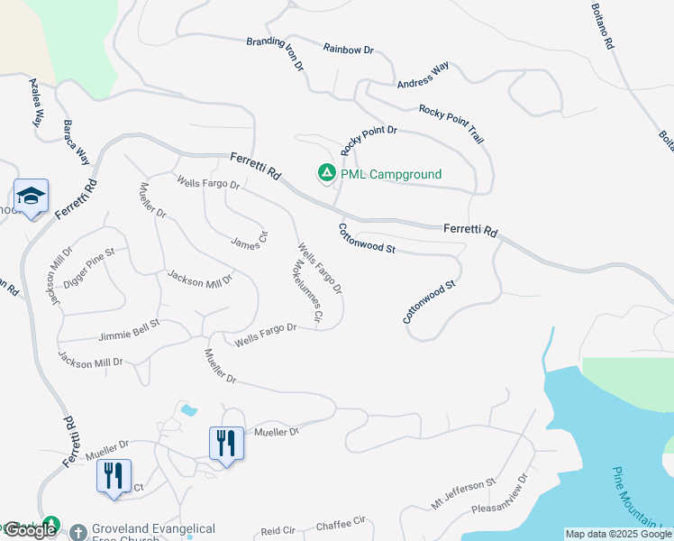 map of restaurants, bars, coffee shops, grocery stores, and more near 13069 Wells Fargo Drive in Groveland