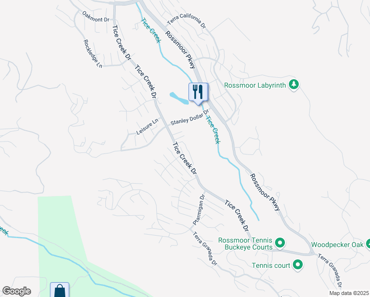 map of restaurants, bars, coffee shops, grocery stores, and more near 2916 Tice Creek Drive in Walnut Creek