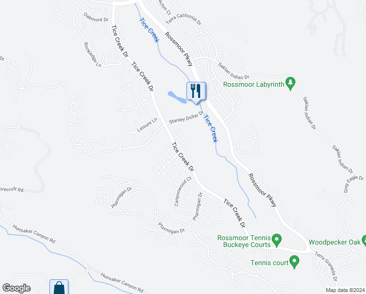 map of restaurants, bars, coffee shops, grocery stores, and more near 2916 Tice Creek Drive in Walnut Creek