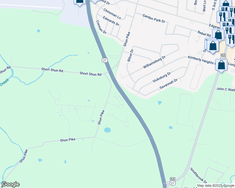 map of restaurants, bars, coffee shops, grocery stores, and more near 274-280 Grinder Court in Nicholasville
