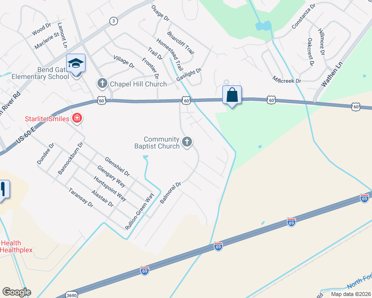 map of restaurants, bars, coffee shops, grocery stores, and more near 1026 Pebble Creek Drive in Henderson