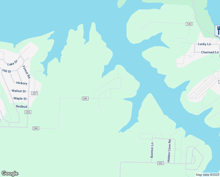 map of restaurants, bars, coffee shops, grocery stores, and more near CR 286 in Hickory County