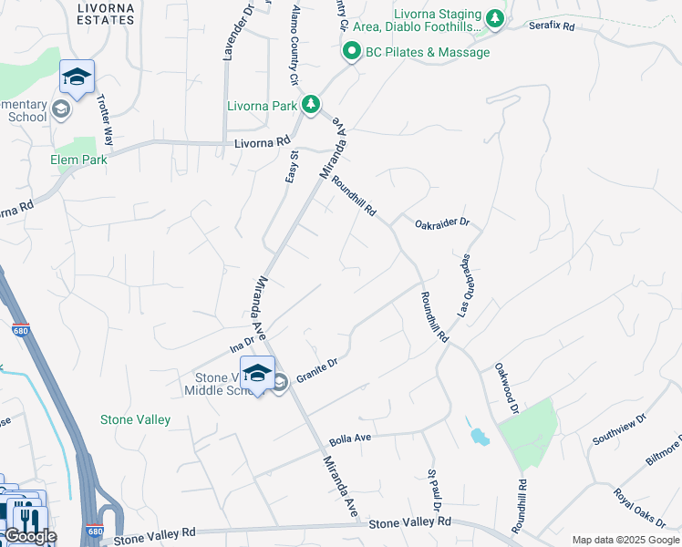 map of restaurants, bars, coffee shops, grocery stores, and more near 8 Wing Set Place in Alamo