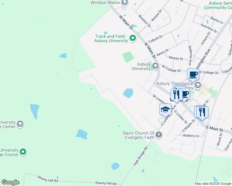 map of restaurants, bars, coffee shops, grocery stores, and more near 144 Lowry Lane in Wilmore