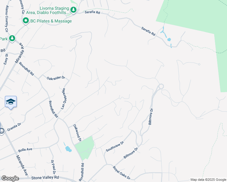 map of restaurants, bars, coffee shops, grocery stores, and more near 170 Tracy Lane in Alamo