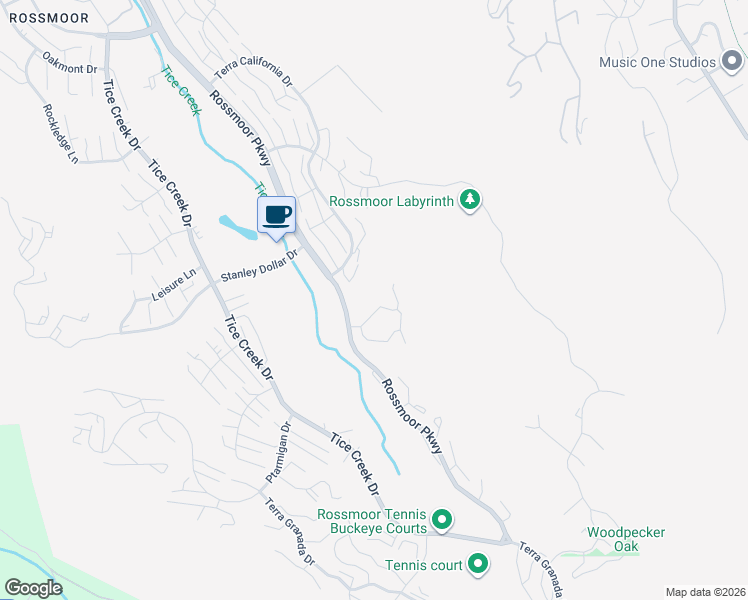 map of restaurants, bars, coffee shops, grocery stores, and more near 3010 Rossmoor Parkway in Walnut Creek