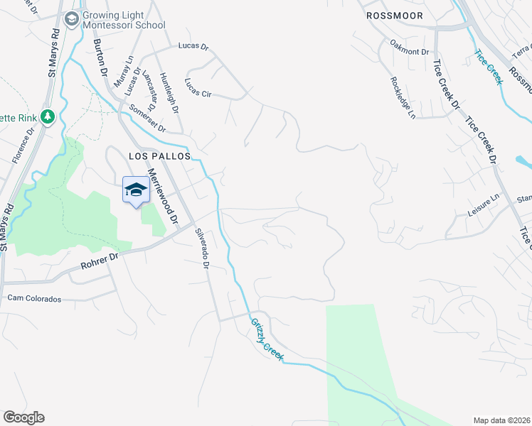 map of restaurants, bars, coffee shops, grocery stores, and more near 2975 Rohrer Drive in Lafayette