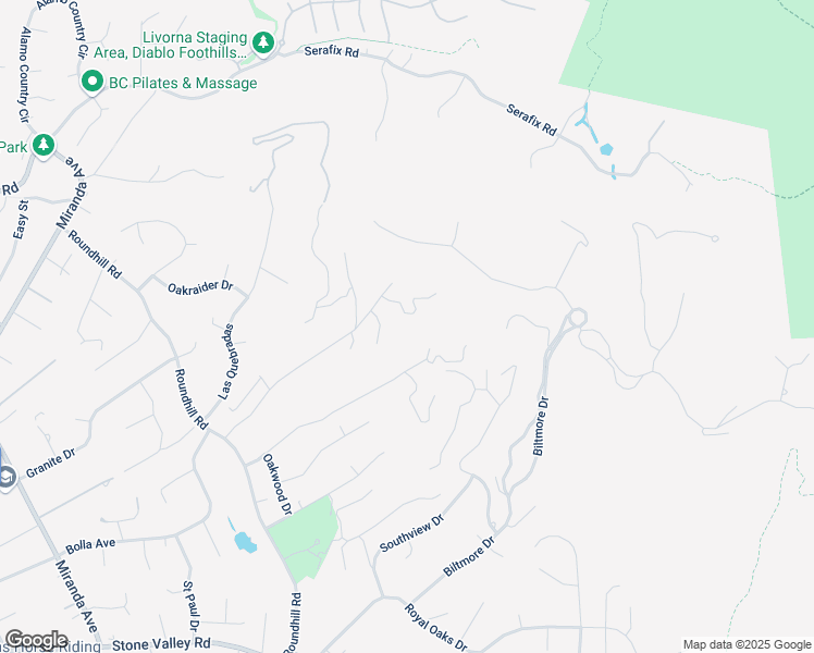 map of restaurants, bars, coffee shops, grocery stores, and more near 170 Tracy Lane in Alamo