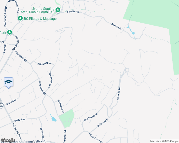 map of restaurants, bars, coffee shops, grocery stores, and more near 170 Tracy Lane in Alamo