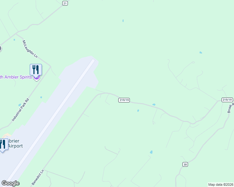 map of restaurants, bars, coffee shops, grocery stores, and more near 1981 County Route 219/19 in Greenbrier