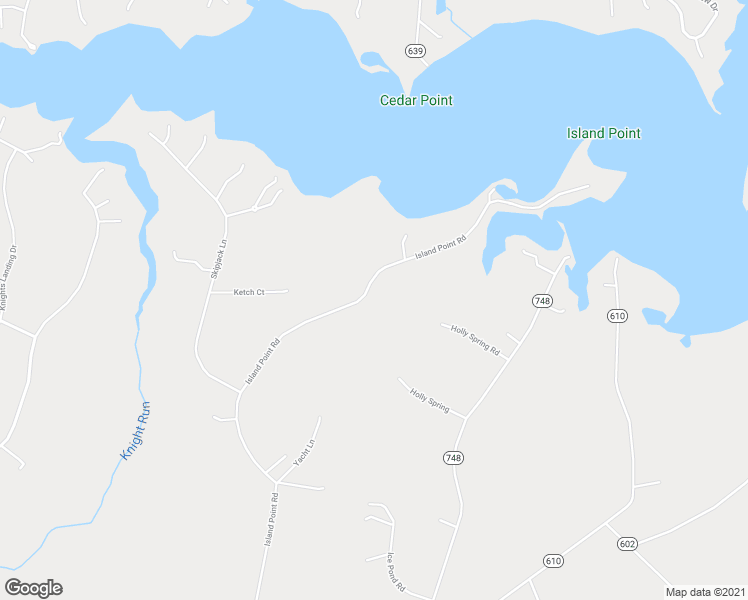 map of restaurants, bars, coffee shops, grocery stores, and more near 1276 Island Point Road in Heathsville