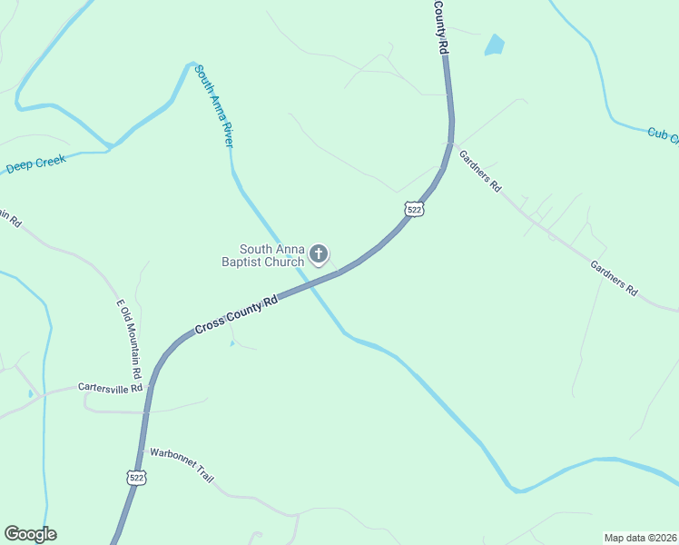 map of restaurants, bars, coffee shops, grocery stores, and more near 9088 Cross County Road in Mineral