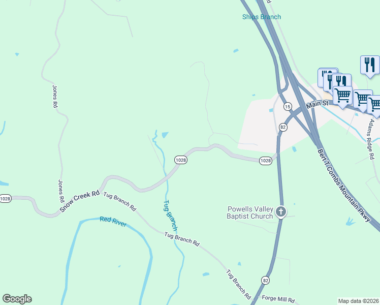 map of restaurants, bars, coffee shops, grocery stores, and more near 441 Snow Creek Road in Clay City