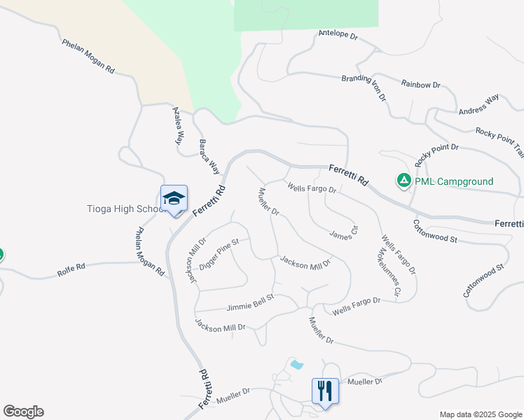 map of restaurants, bars, coffee shops, grocery stores, and more near 13108 Mueller Drive in Groveland