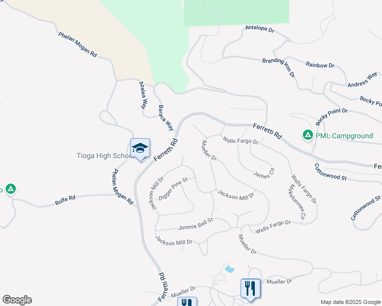 map of restaurants, bars, coffee shops, grocery stores, and more near 13095 Fox Court in Groveland
