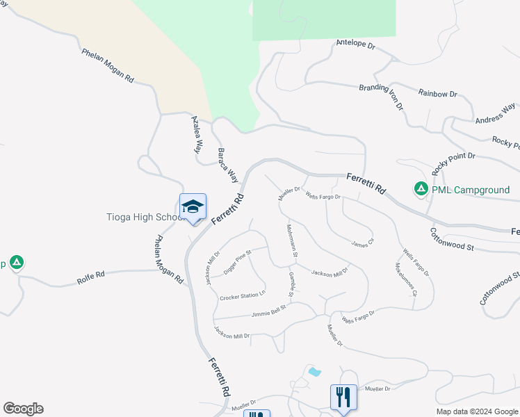 map of restaurants, bars, coffee shops, grocery stores, and more near 13095 Fox Court in Groveland