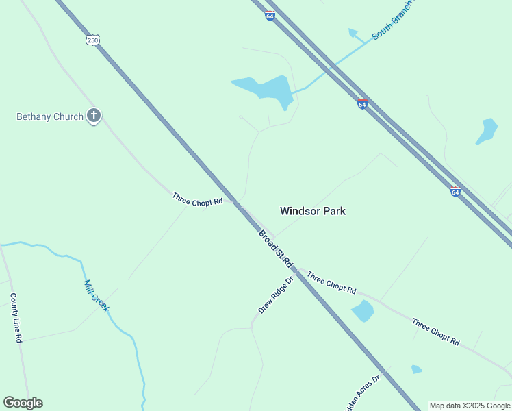 map of restaurants, bars, coffee shops, grocery stores, and more near 5204 Three Chopt Road in Louisa