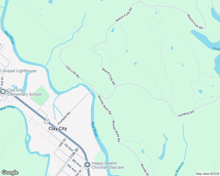 map of restaurants, bars, coffee shops, grocery stores, and more near 40 Beech Fork Road in Clay City